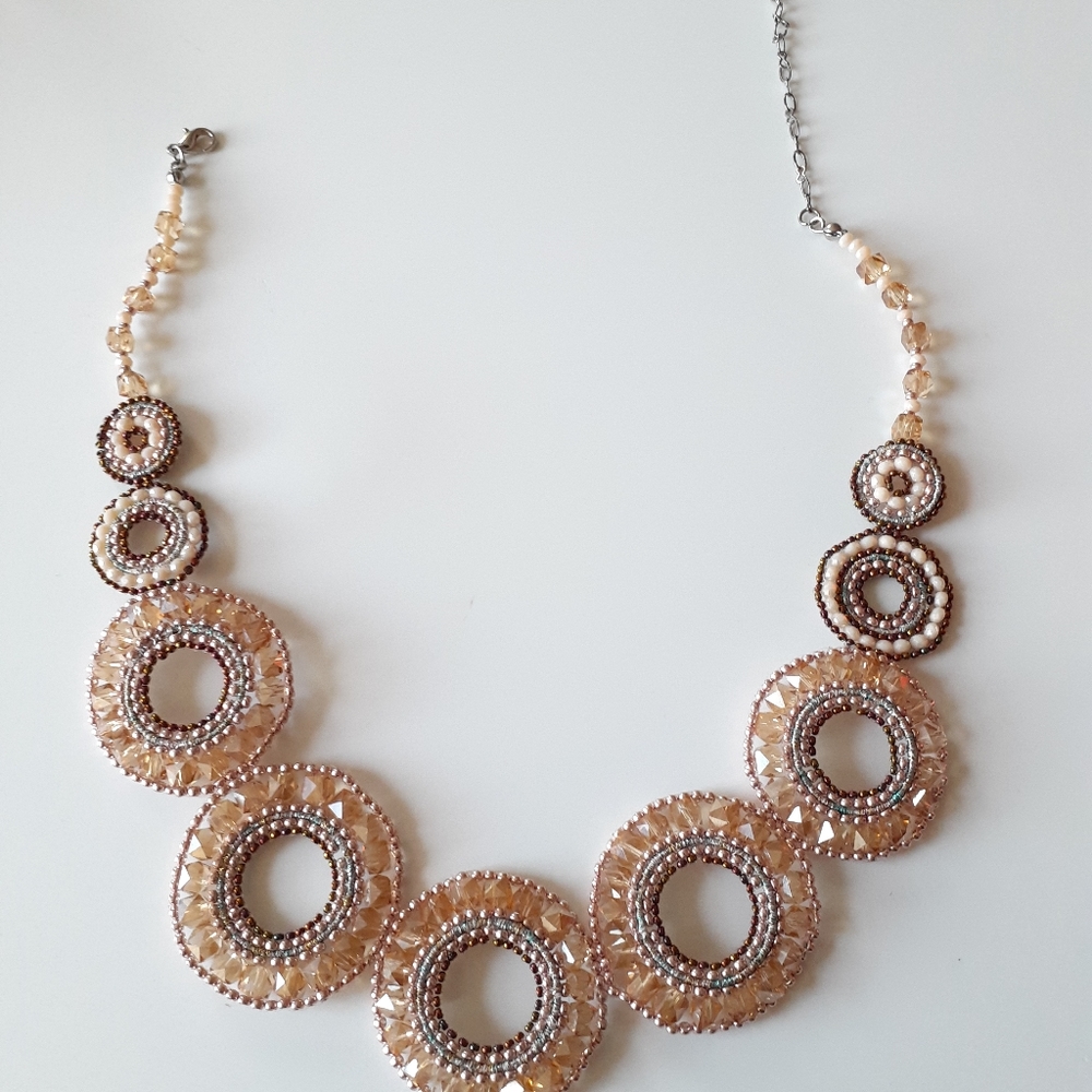Crystal and bead necklace hand made by me